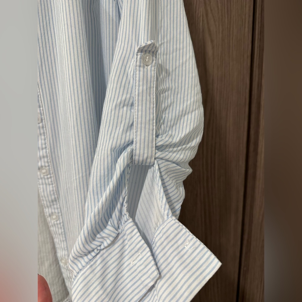Suzy Shier - Blue Striped Button Up - Size XL - Picture 3 of 4